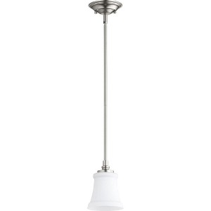 Quorum Lighting Rossington 1-Light Pendant, Satin Nickel, 5 Width, 7 Height, Stem Hanging, Dry Rated - 1 of 1