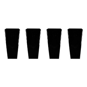 HC Companies Cascade 15" Square 32 Inch Tall Self Watering Indoor/Outdoor Decorative Flower Planter Pot w/Soil Saving Pot Liner, Black Onyx (4 Pack) - 1 of 4