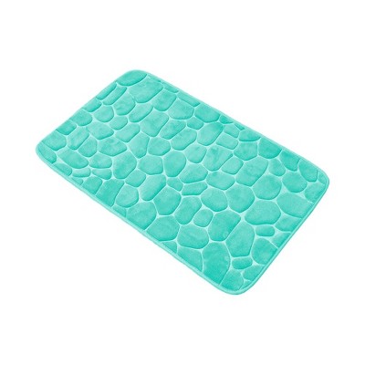 Aqua Blue Memory Foam Pebble Bath Mat 32" x 20"
