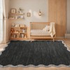 Washable Rug Modern Scalloped Rug Non Slip, Neutral Indoor Carpet - 4 of 4