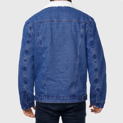 Alpine Swiss Ryker Mens Faux Shearling Lined Denim Trucker Jacket 2XL — фото 4