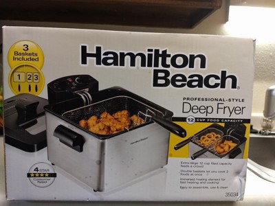 Hamilton Beach Deep Fryer, 2.8 Liters/12 Cup Food Capacity, Black - 35220