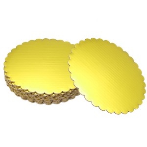 Unique Bargains Disposable Greaseproof Cardboard Scalloped Cake Platters 10 Pcs - 1 of 4