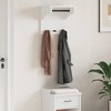 Aghana Digitals White Rustic Wall-Mounted Coat Rack with Solid Pine Wood, Ample Storage for - 3 of 4