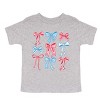 The Juniper Shop Patriotic Bows Stacked Coquette Toddler Short Sleeve Tee - 2 of 4