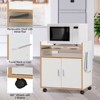 Tangkula Portable Rolling Kitchen Island on Wheels Storage Cart W/ Removable Shelf White - 2 of 4