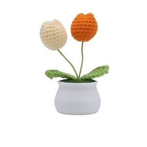 Unique Bargains Artificial Plants Hand-Knit Tulip DIY Yarn 1.97"x1.97"x5.51" 1 Pcs - 1 of 4