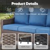 Buenhomino 74" Wide Outdoor Wicker Patio Sofa with Cushions, All Weather Brown Wicker Furniture Sofa 3 Seater Couch for Porch, Deck, Balcony - 3 of 4