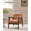 SONGMICS Accent Leisure Chair Mid-Century Modern Arm Chair with Solid Wood Armrests and Legs 1-Seat Cushioned Sofa - 3 of 4