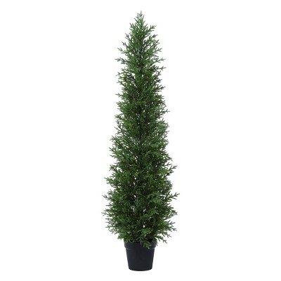 Artificial UV Resistant Cypress Topiary Trees for Outdoor, Faux Cypress Plant for Porch Decor Faux Pine Tree for Perfect Housewarming Gift