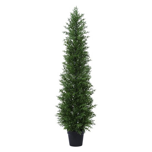 Kazeila Artificial UV Resistant Cypress Topiary Trees for Outdoor, Faux Cypress Plant for Porch Decor Faux Pine Tree for Perfect Housewarming Gift - image 1 of 4