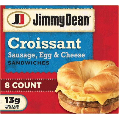 Jimmy Dean Sausage, Egg, & Cheese Frozen Croissant - 36oz/8ct : Target