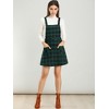 Allegra K Women's Plaid Tartan Button Decor A-Line Pinafore Overall Dress - 3 of 4