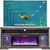 SinCiDo Fireplace TV Stand for 85" TV, w/ Sliding Barn Doors, Remote Control Adjustable 3D Fireworks and LED Lamp, w/ 42" Electric Fireplace TV Stand - 3 of 4
