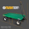 FARM-TUFF Durable Plastic Mesh Deck Garden Wagon Utility Cart with Pneumatic Tires, Green, 20" x 40" - 2 of 3