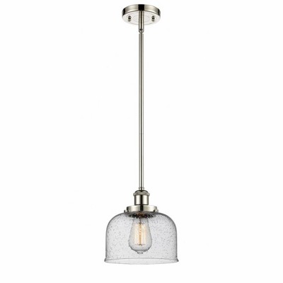 Bell - 1 Light Stem Hung Mini Pendant In Industrial Style-10 Inches Tall and 8 Inches Wide