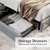 Allewie Queen Upholstered Bed Frame/4 Storage Drawers/Adjustable Headboard/Diamond Button Tufted/Mattress Foundation/No Box Spring Needed/Light Grey - 4 of 4