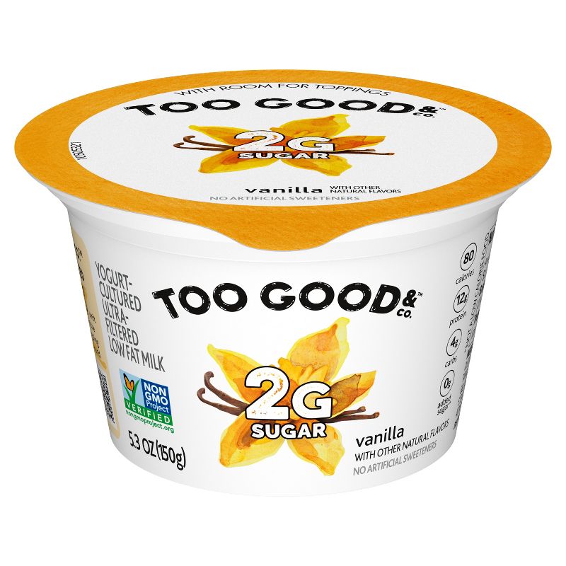 Two Good Low Fat Lower Sugar Vanilla Greek Yogurt - 5.3oz Cup, 1 of 15