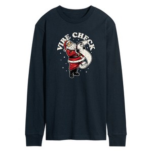 Men's - Instant Message - Vibe Check Santa Christmas Long Sleeve Graphic T-Shirt - 1 of 4