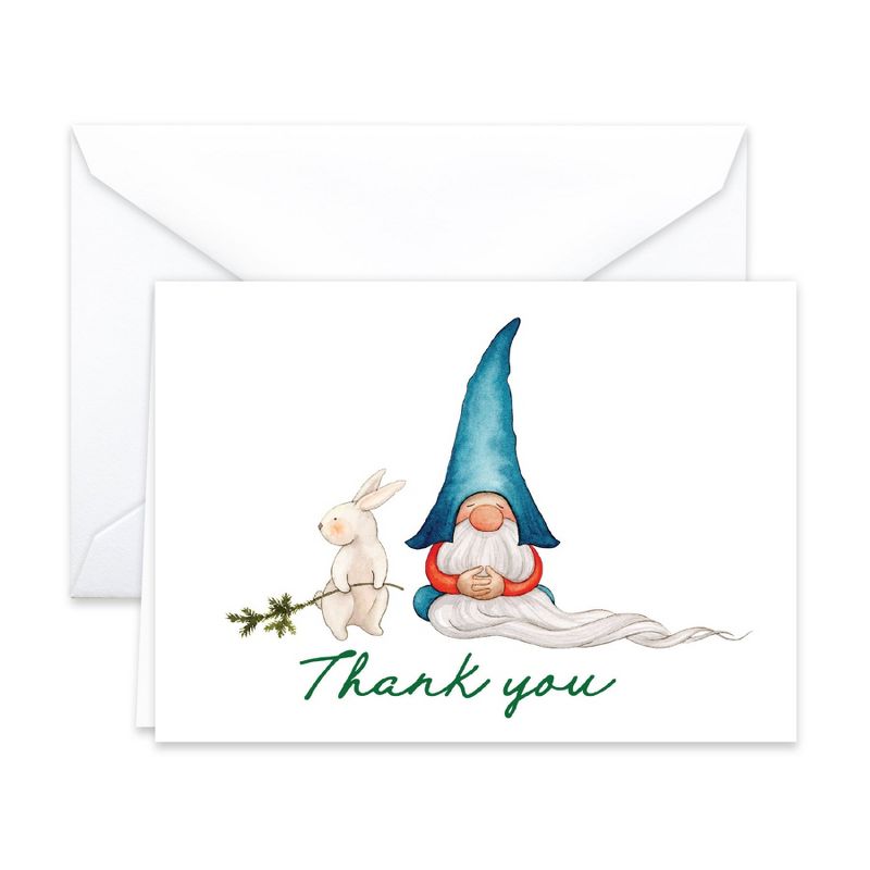 Paper Frenzy Gnomes Thank You Note Card Collection 25 pack with White Envelopes, 3 of 7