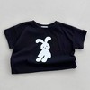 MyKids-USA Summer New Arrival Kids Crew Neck Short Sleeves Thin Rabbit Print Top T-Shirt - 4 of 4
