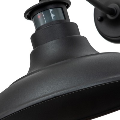 Matte Black Gooseneck Outdoor Wall Light with Motion Sensor, 2-Pack