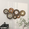 17"x34" Metal Gear Wall Clock Brown - Olivia & May: Silent, Novelty Industrial Style for Living Room - 4 of 4