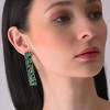 SOHI Women's Green  Embellished Cluster Drop Earrings - 3 of 3