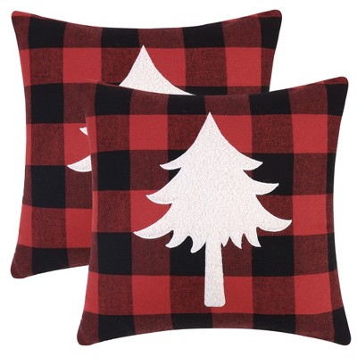Unique Bargains Plaid Print Decorative Farmhouse Pillowcase 2 Pcs