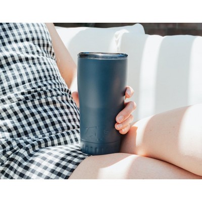 Matte Gray Stainless Steel Travel Tumbler with Open-Sip Lid, 20 Ounces
