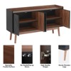 Lirago,4-Door Wood Accent Storage Cabinet – Elegant Black Walnut Design with Geometric Black Doors – Kitchen & Living Room Organize - 4 of 4