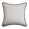 17"x17" Embroidered Poly Linen Square Throw Pillow Cream - Edie@Home - image 4 of 4