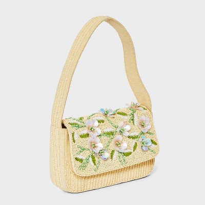 Сумки A New Day Hand Beaded Floral Embellished Flap Shoulder Bag - A New Day™ Yellow — фото 3