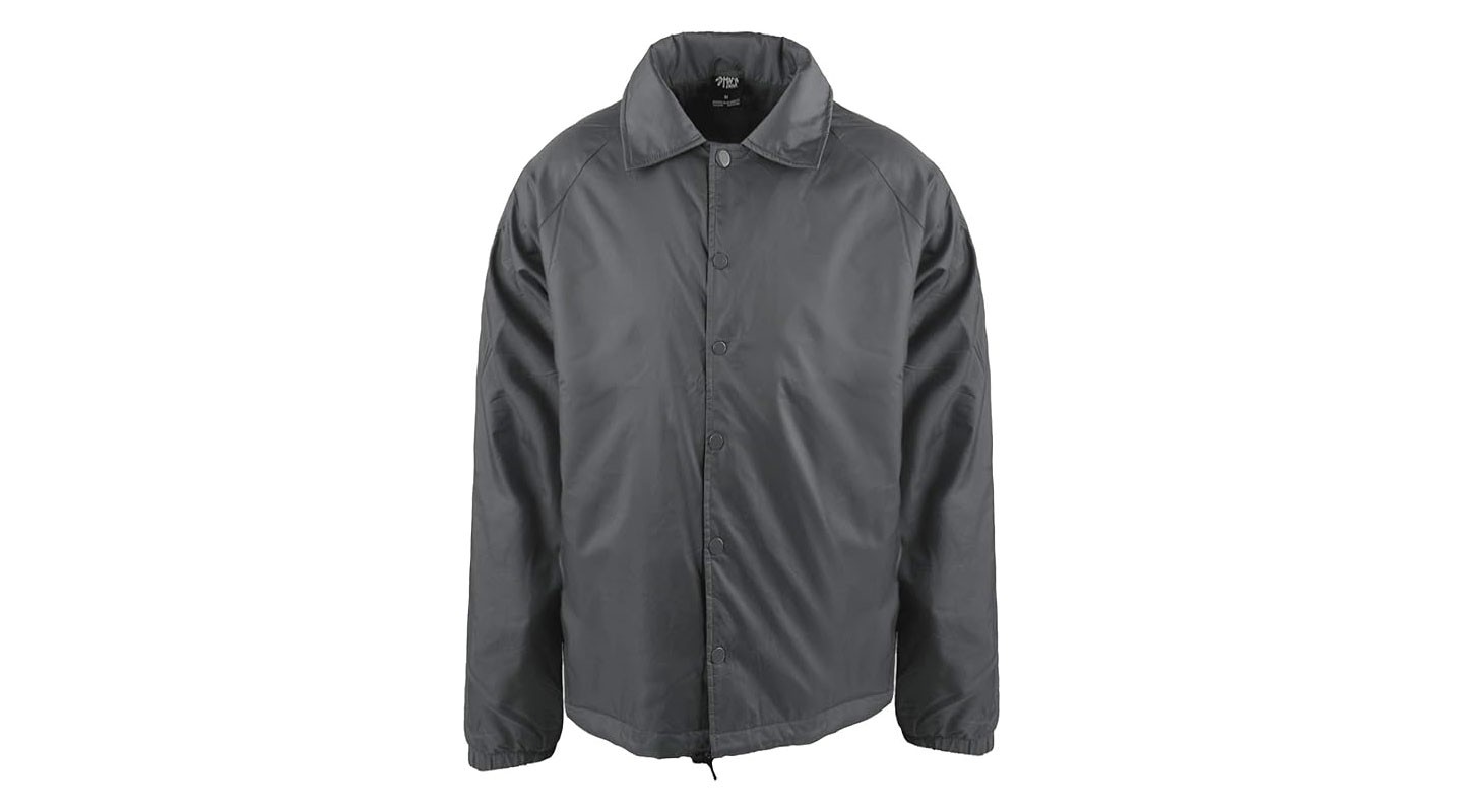 Мужские куртки Shaka Wear Coach Jacket Classic Windbreaker, Water Resistant, Relaxed Fit - Dark Gray - Medium — фото 2