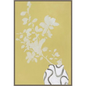 23" x 33" Vanilla Yellow by Design Fabrikken Framed Canvas Wall Art Print - Amanti Art: Modern Lithograph with Polystyrene Frame - 1 of 4