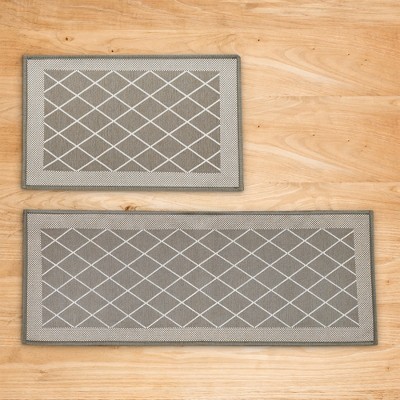 Great Bay Home Border Designed Washable 2 Pack Accent Rugs