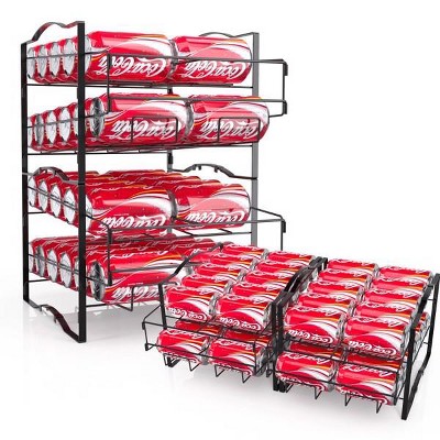 YIGII-Cabinet storage rack, four layer black, suitable for cabinets, countertops, etc