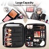 Makeup Bag for Women, Travel Bag Organizer Cosmetic Case with Adjustable Dividers Waterproof Shockproof Handbag, Black - 3 of 4