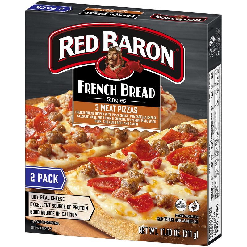 Red Baron Frozen Pizza French Bread 3 Meat - 11oz, 3 of 17