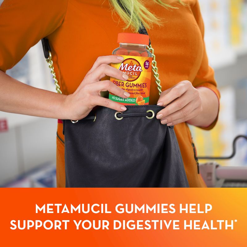 Metamucil Fiber Supplement Sugar-free Gummies - Orange - 72ct, 5 of 15