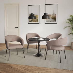 LeisureMod Verve 5-Piece Dining Set with 36" Round Dining Table in Black MDF Top and 4 Dining Chairs - 1 of 4