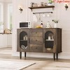 For Dining Room, Living Room 47" Buffet Cabinet, Coffee Bar Cabinet w/2 Doors and 3 Drawers, Buffet Table with Adjustable Shelves - 3 of 4