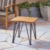 3-Piece Outdoor Coffee and Side Tables Set with Acacia Wood Tops and Iron Frames, Modern Patio Accent Tables for Garden or Lounge–The Pop Home - 3 of 4