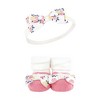 Hudson Baby Infant Girl Headband and Socks Giftset, Pink Yellow Flower, One Size - 4 of 4