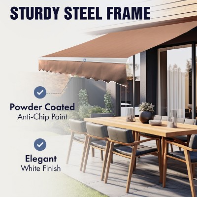 Forest Green Motorized Retractable Patio Awning 16 x 10 Feet