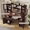 Vanity Desk with Mirror, Lights & Charging Station, 45" Bedroom Table, 3 Lighting Modes - 3 of 4