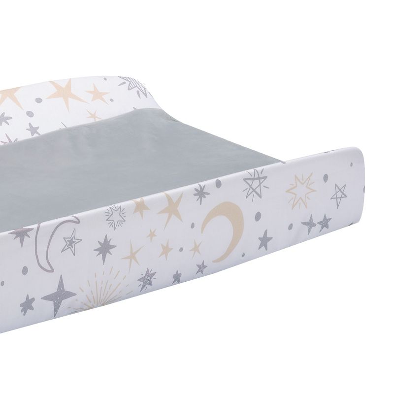 Lambs & Ivy Goodnight Moon White/Gray Changing Pad Cover - Moons/Stars, 2 of 6