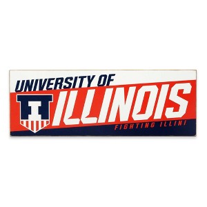 NCAA Illinois Fighting Illini Wood Wall Sign: Sports Art, Horizontal Decor - 1 of 4
