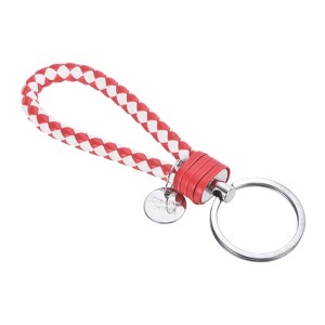 Unique Bargains Braided PU Leather Wallet Keychain with Stainless Steel Key Ring - 1 of 3