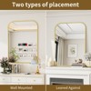 Aoibox Gold Wall Mounted Bathroom Mirror with Aluminum Metal Frame, Elegant Round Top Design for Living Room, Bedroom, Fireplace, Mantle, Entryway - 4 of 4